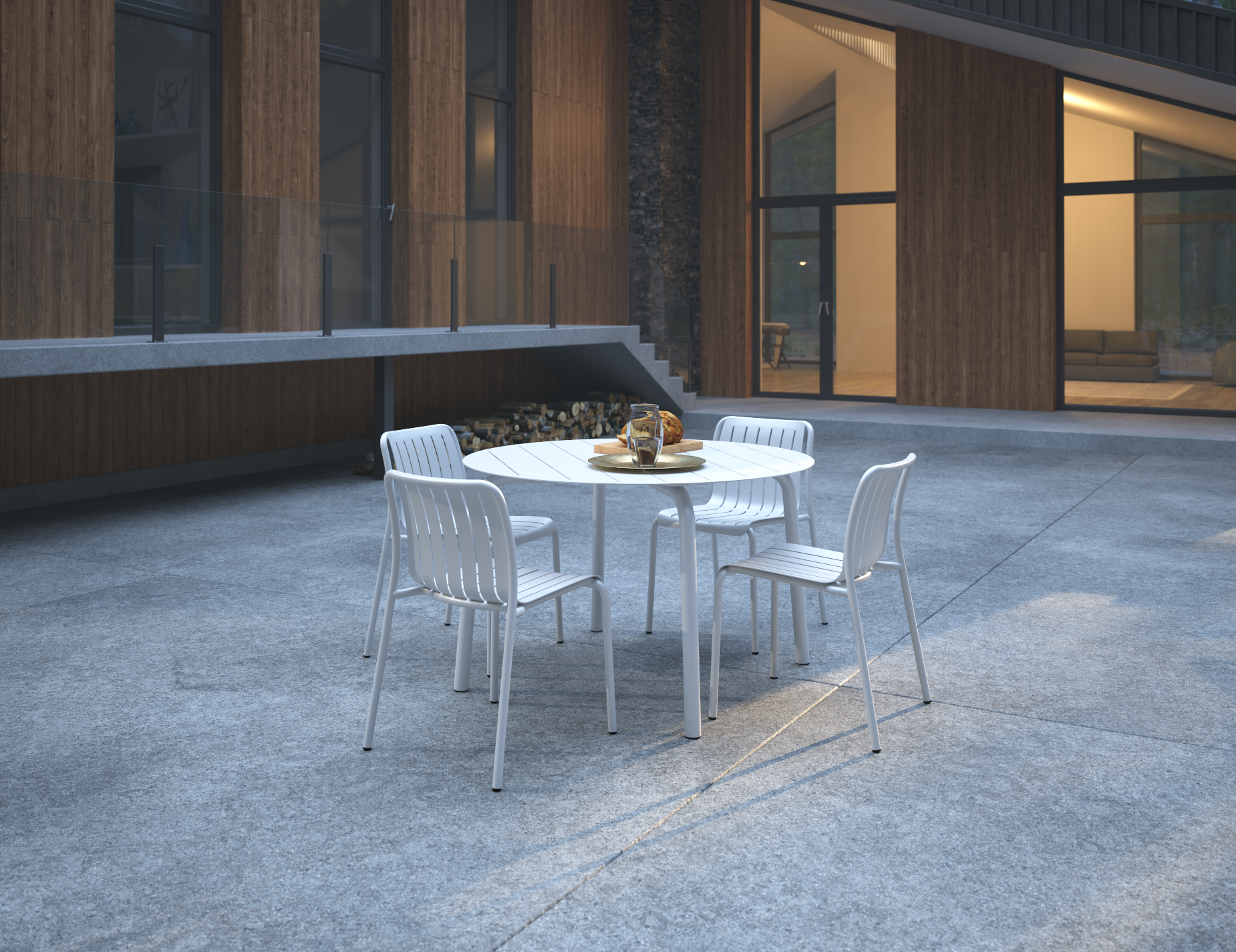 Roku Round Dining Table - Outdoor - Matte White