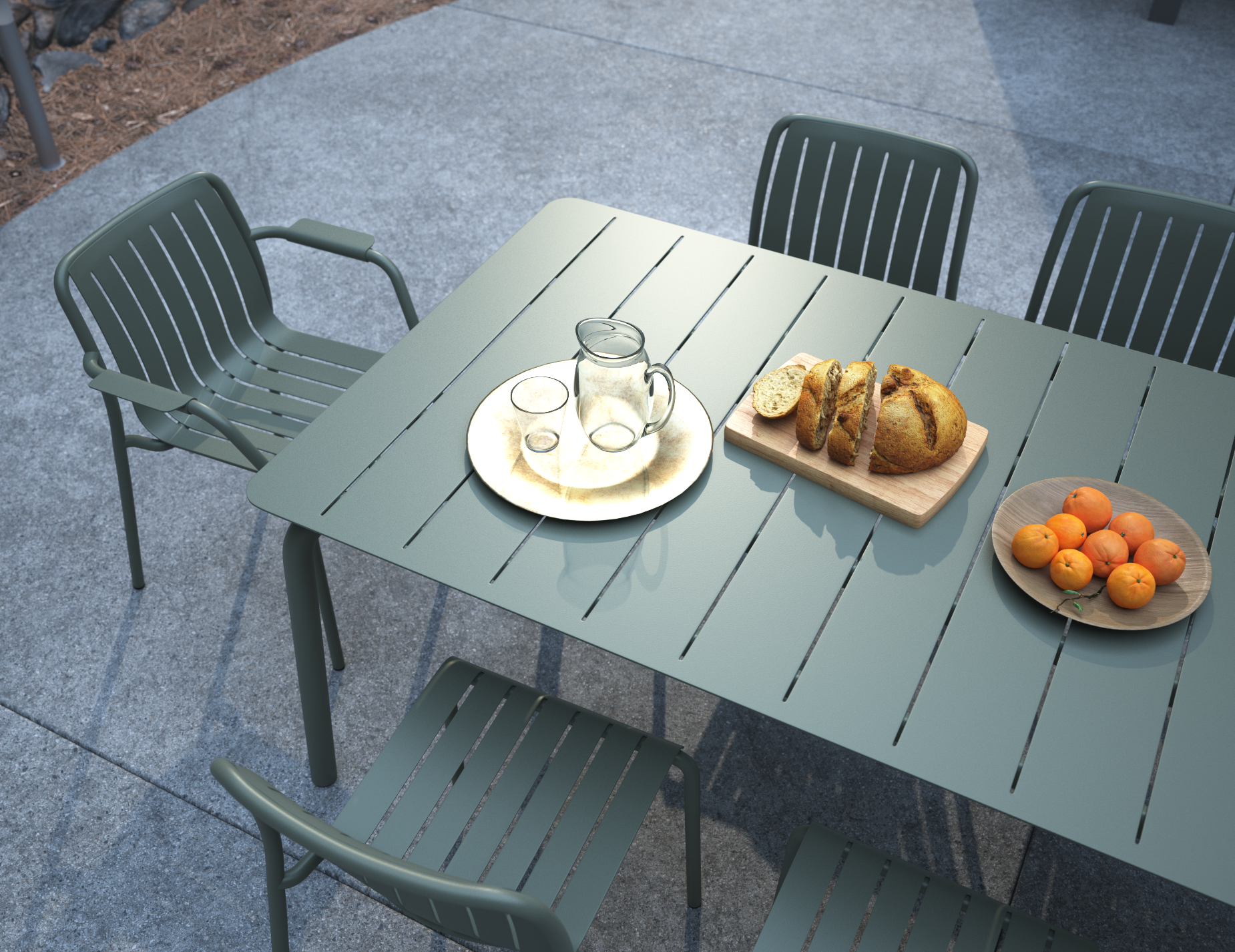 Roku Dining Table - Matte Eucalyptus Green