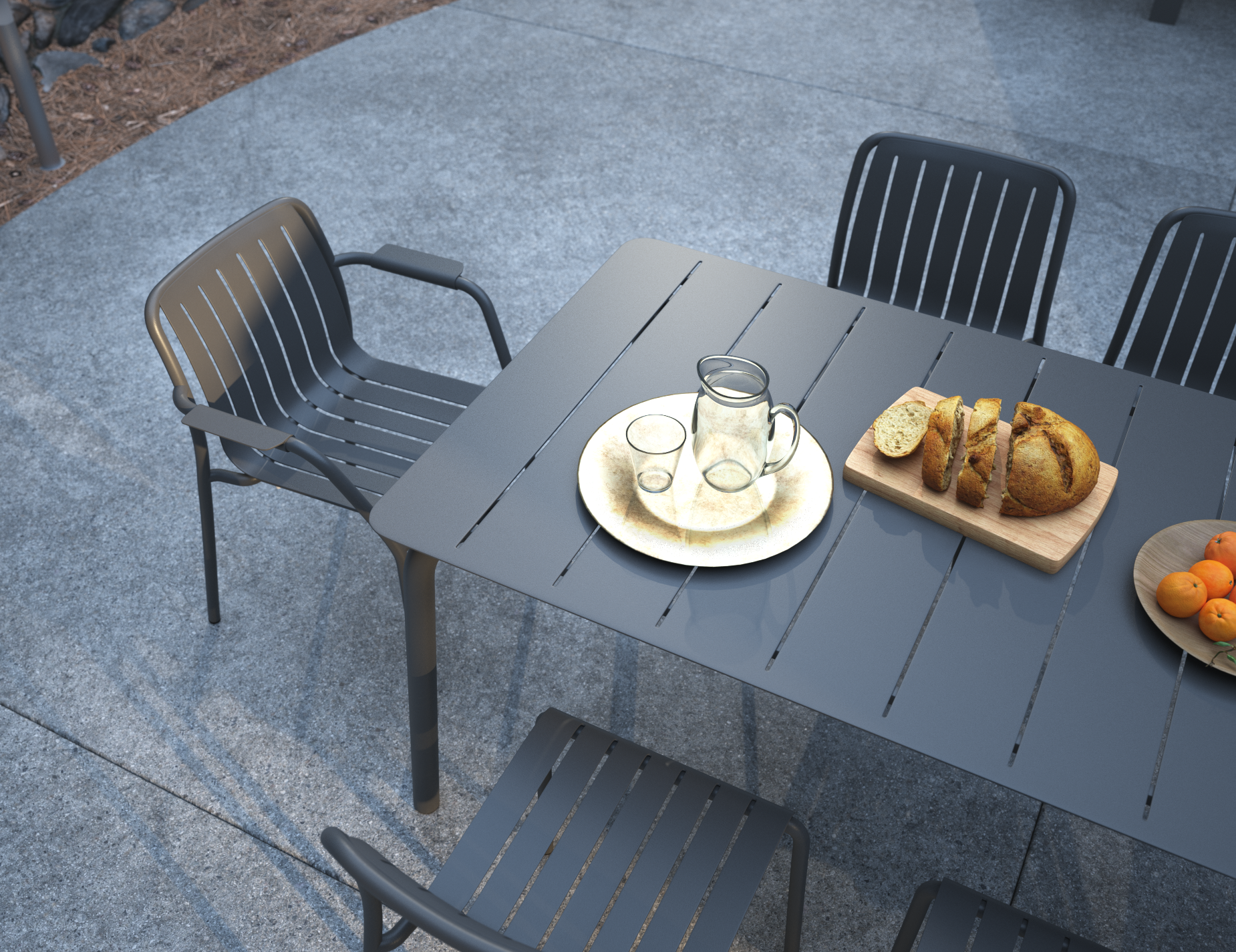 Roku Dining Armchair - Outdoor - Matt Charcoal
