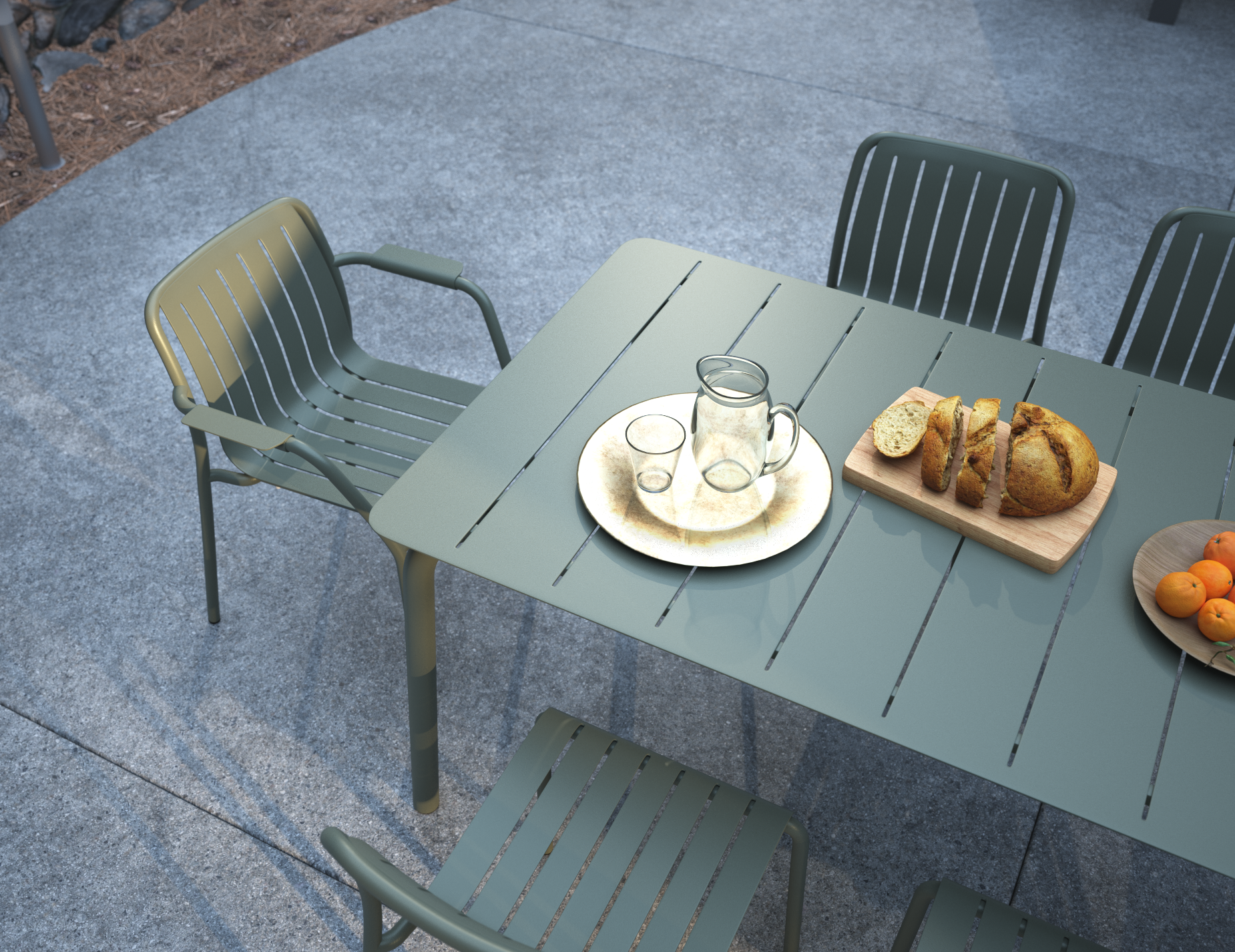 Roku Dining Table - Matte Eucalyptus Green