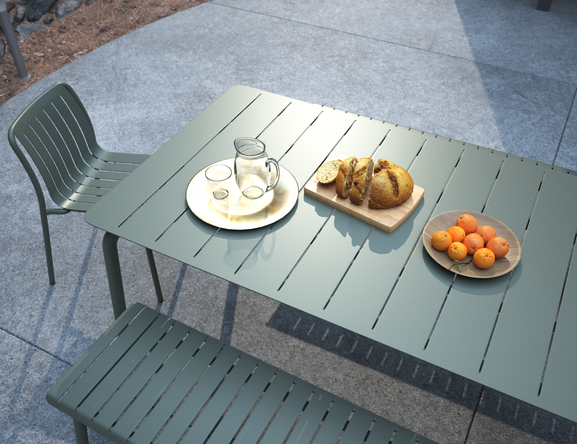 Roku Dining Table - Matte Eucalyptus Green