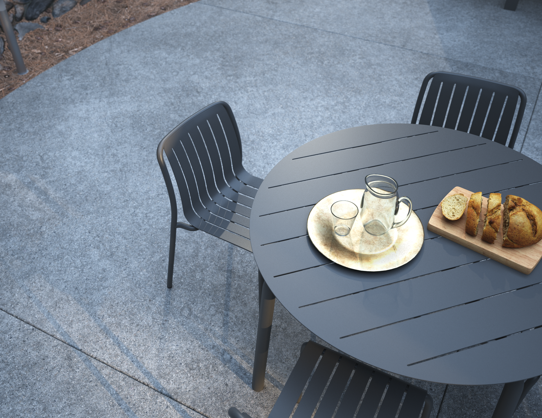 Roku Round Dining Table - Outdoor - Matte Charcoal