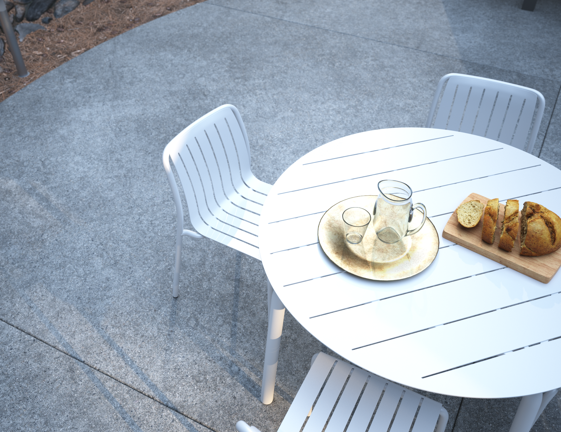 Roku Round Dining Table - Outdoor - Matte White