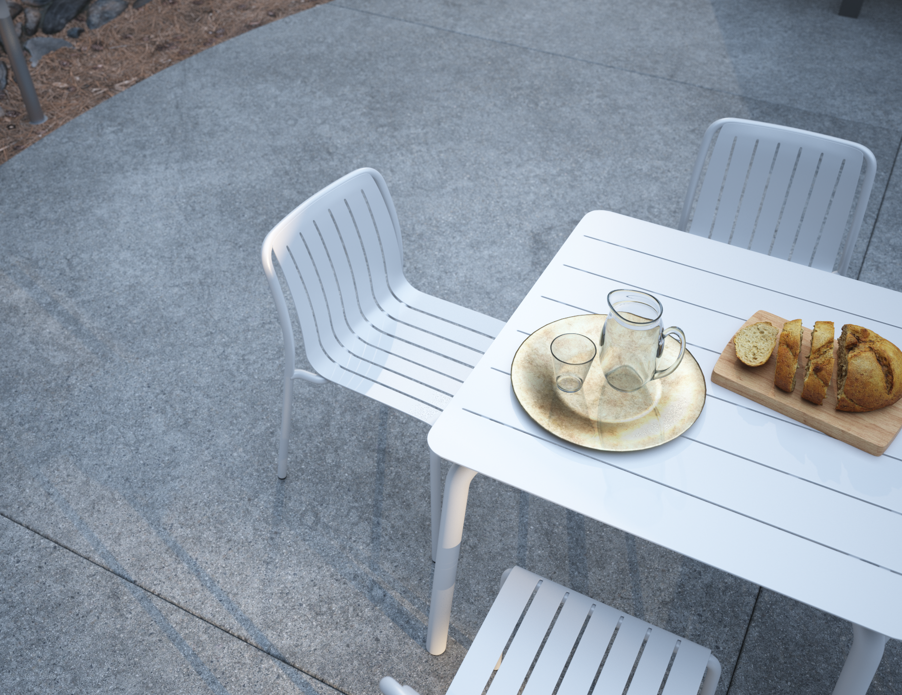 Roku Square Dining Table - Outdoor - Matte White