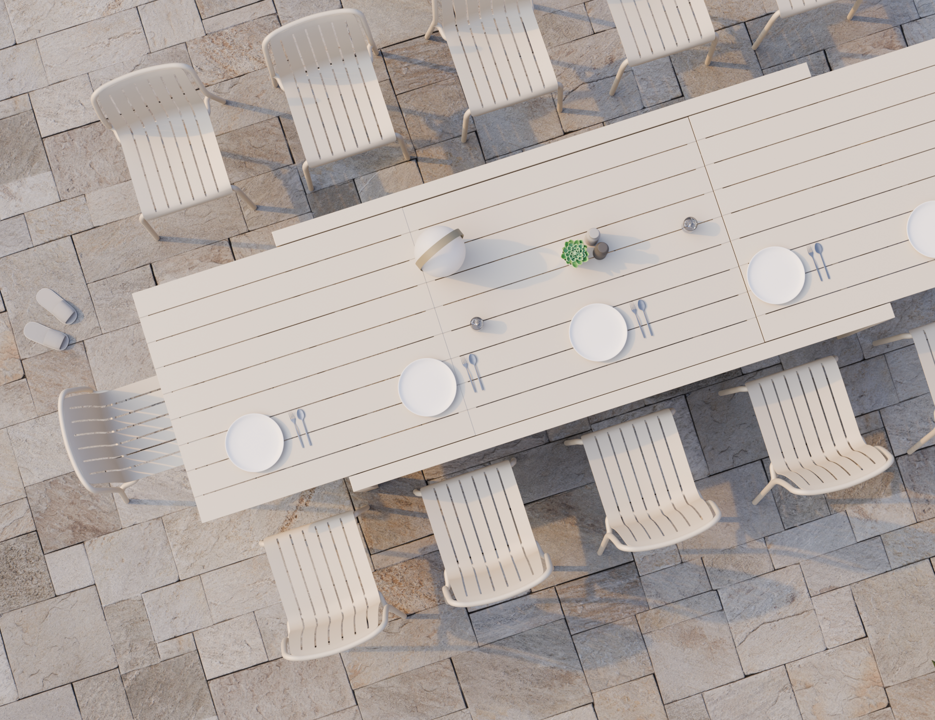 Reflect Outdoor Extendable Dining Table - Latte