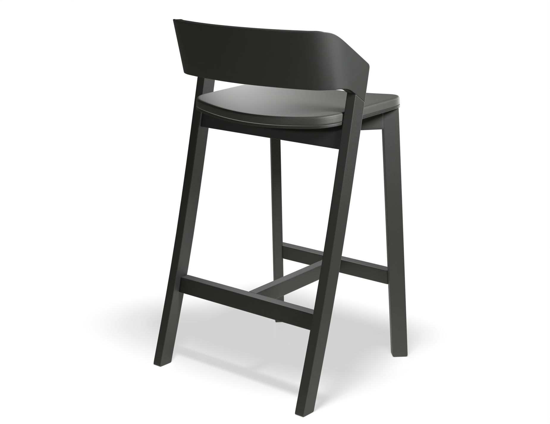 Merano Bar Stool - Black Stained /Black Pad