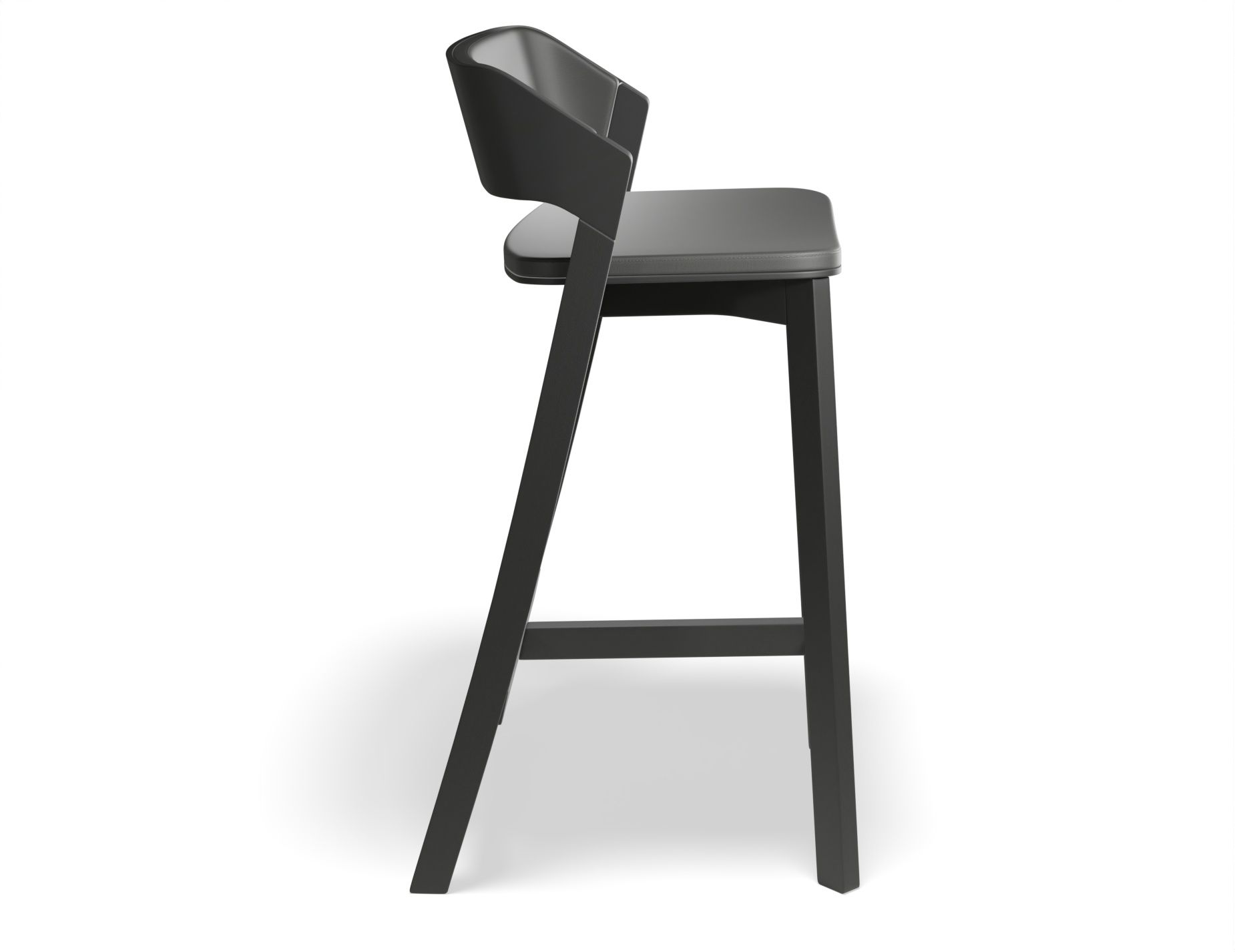 Merano Bar Stool - Black Stained /Black Pad