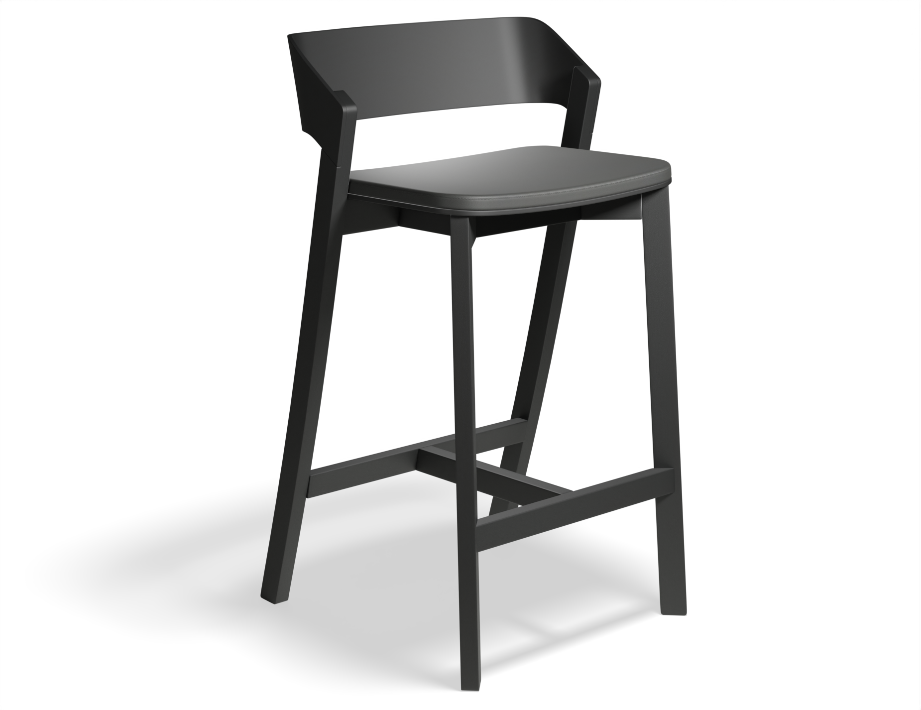 Merano Bar Stool - Black Stained /Black Pad