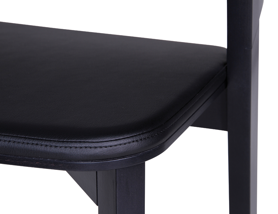 Merano Bar Stool - Black Stained /Black Pad