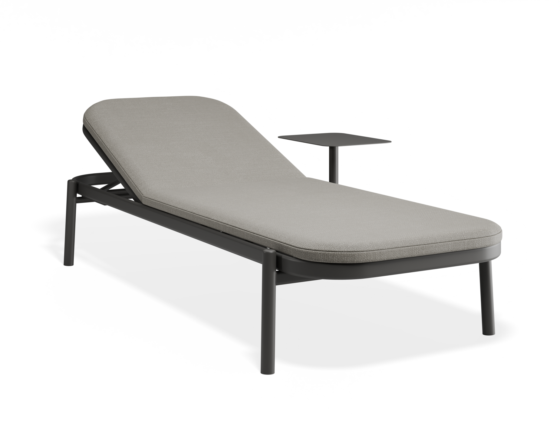 Verano Outdoor Sun Lounge with Side Table - Charcoal