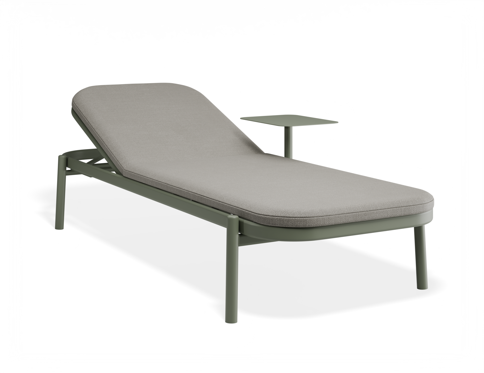 Verano Outdoor Sun Lounge with Side Table - Eucalyptus Green