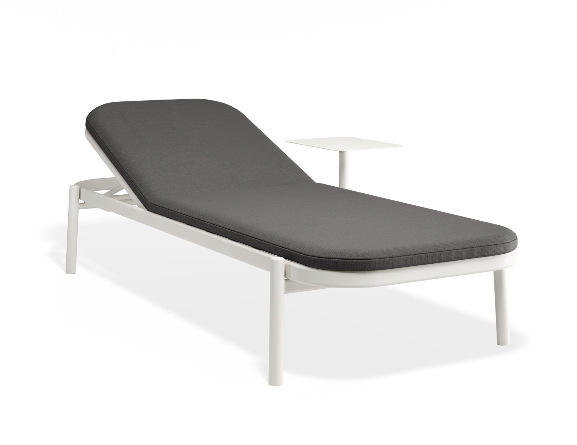 Verano Outdoor Sun Lounge with Side Table - White