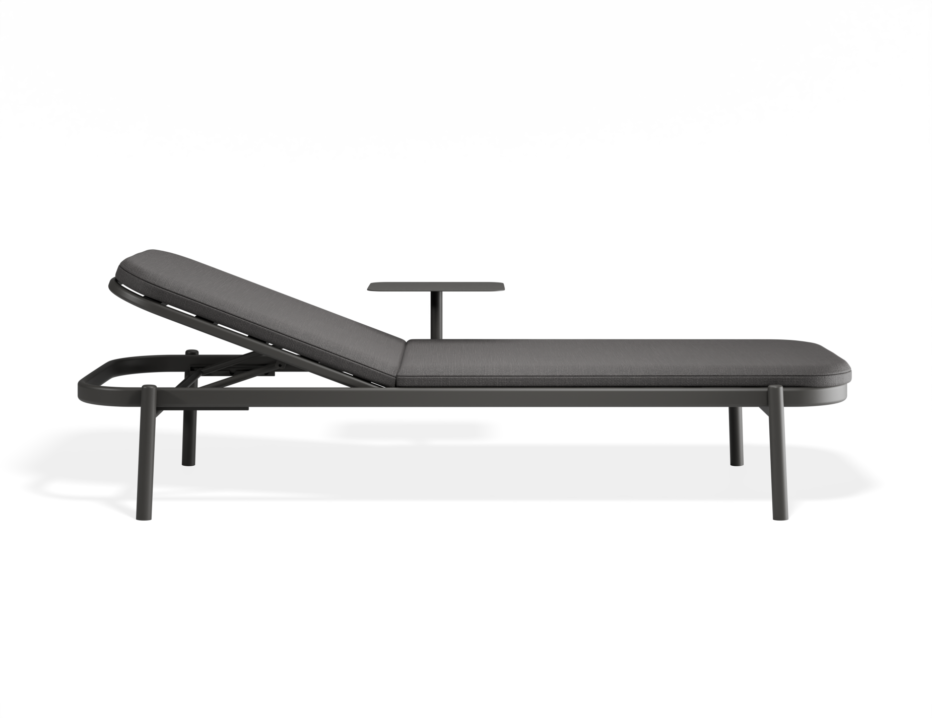 Verano Outdoor Sun Lounge with Side Table - Charcoal
