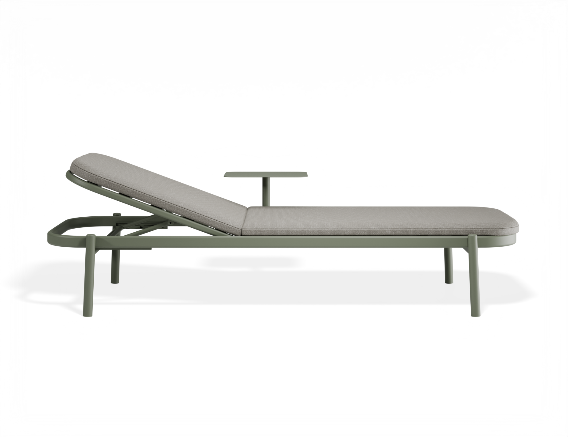 Verano Outdoor Sun Lounge with Side Table - Eucalyptus Green