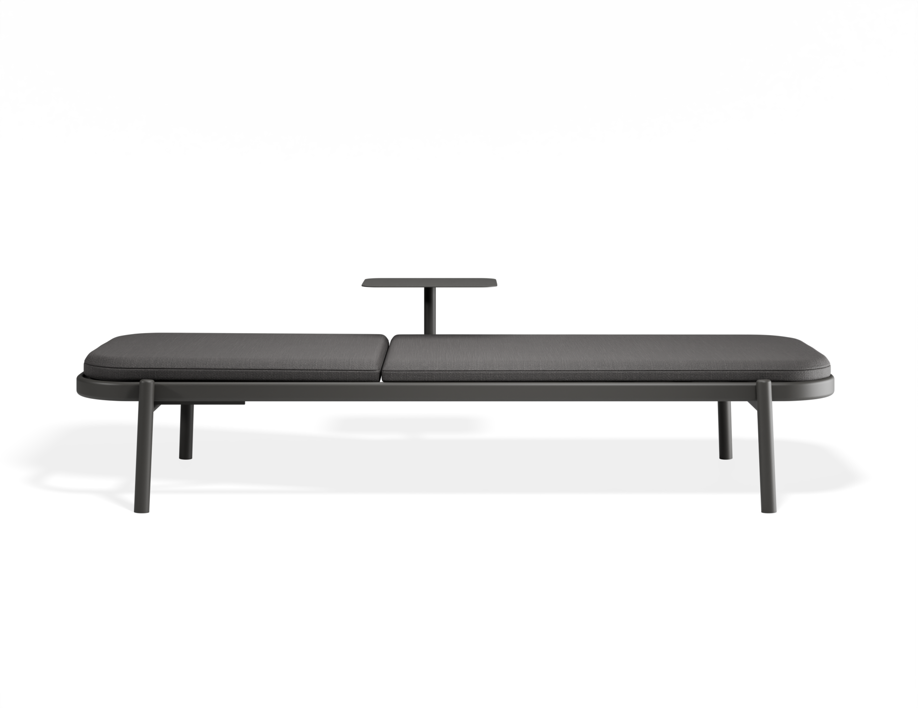 Verano Outdoor Sun Lounge with Side Table - Charcoal
