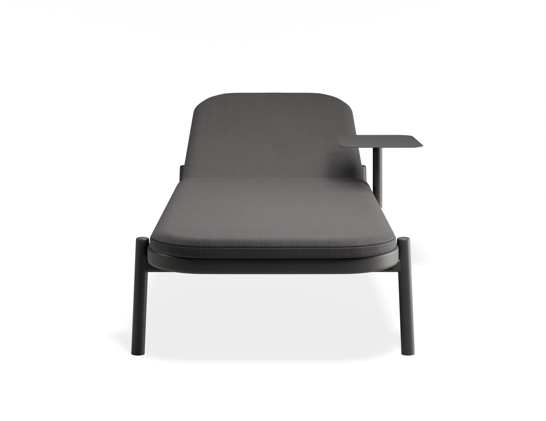 Verano Outdoor Sun Lounge with Side Table - Charcoal