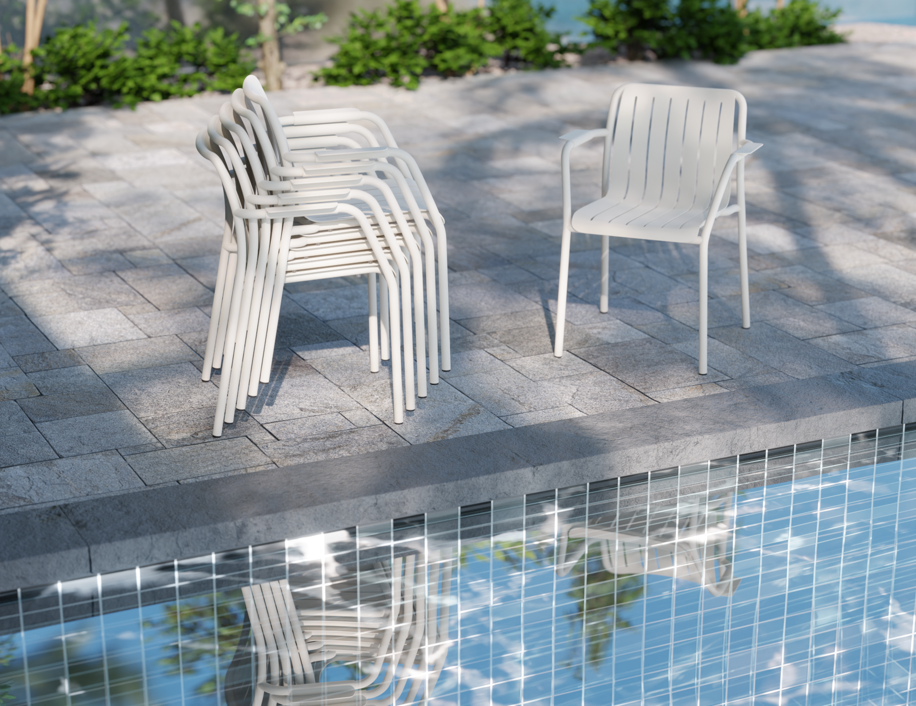 Roku Dining Armchair - Outdoor - Matte White