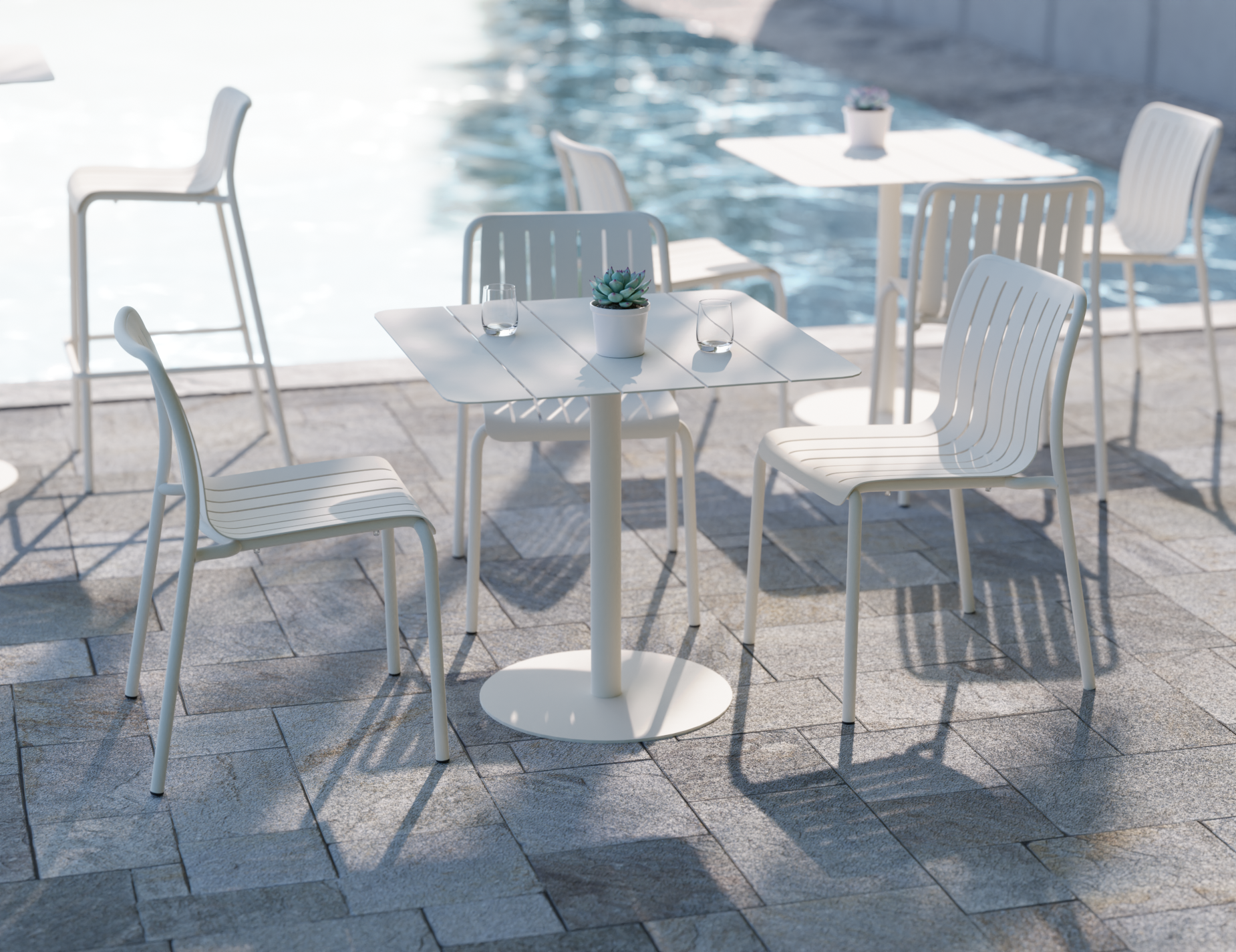 Roku Dining Chair - Outdoor - Matte White