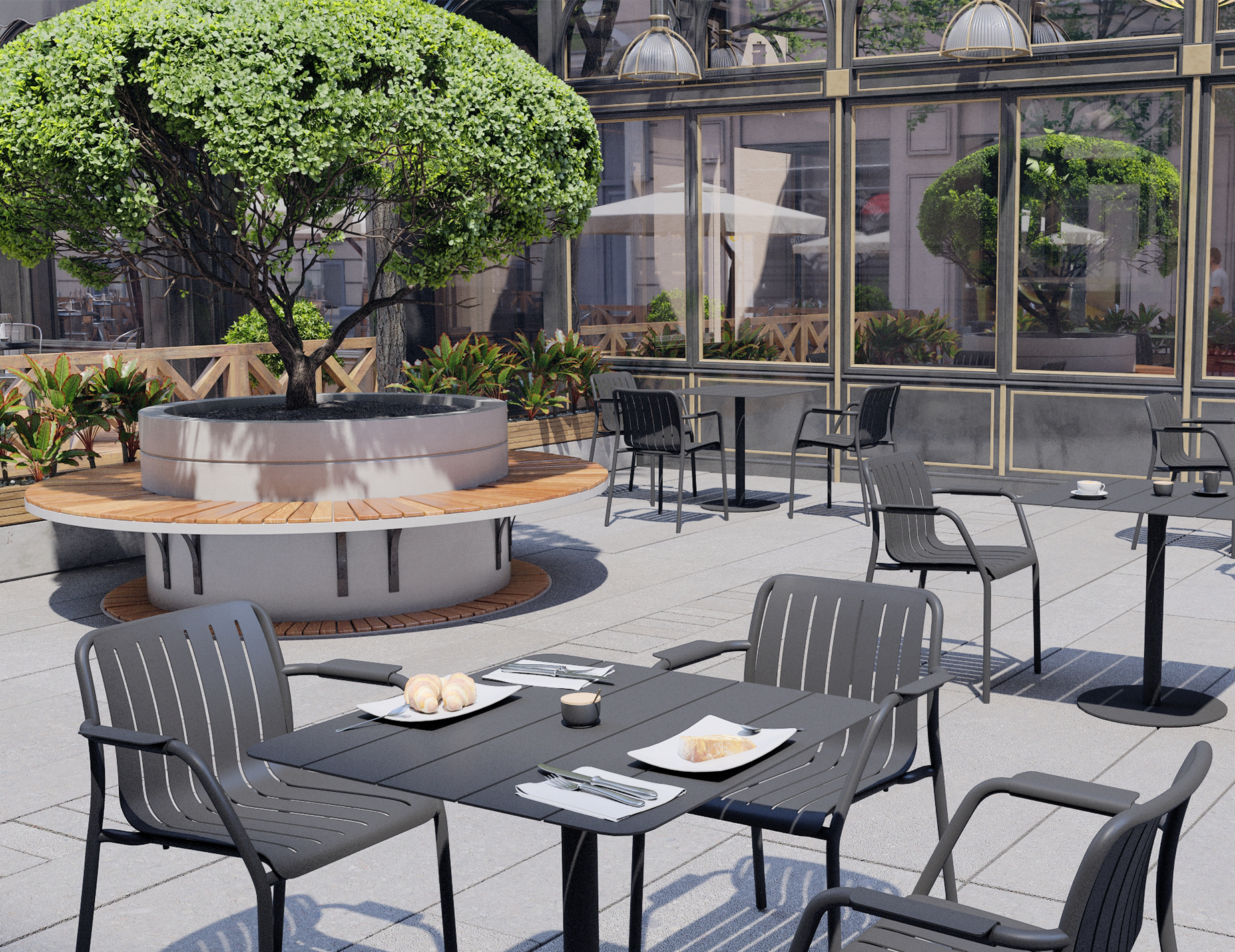 Roku Dining Armchair - Outdoor - Matt Charcoal