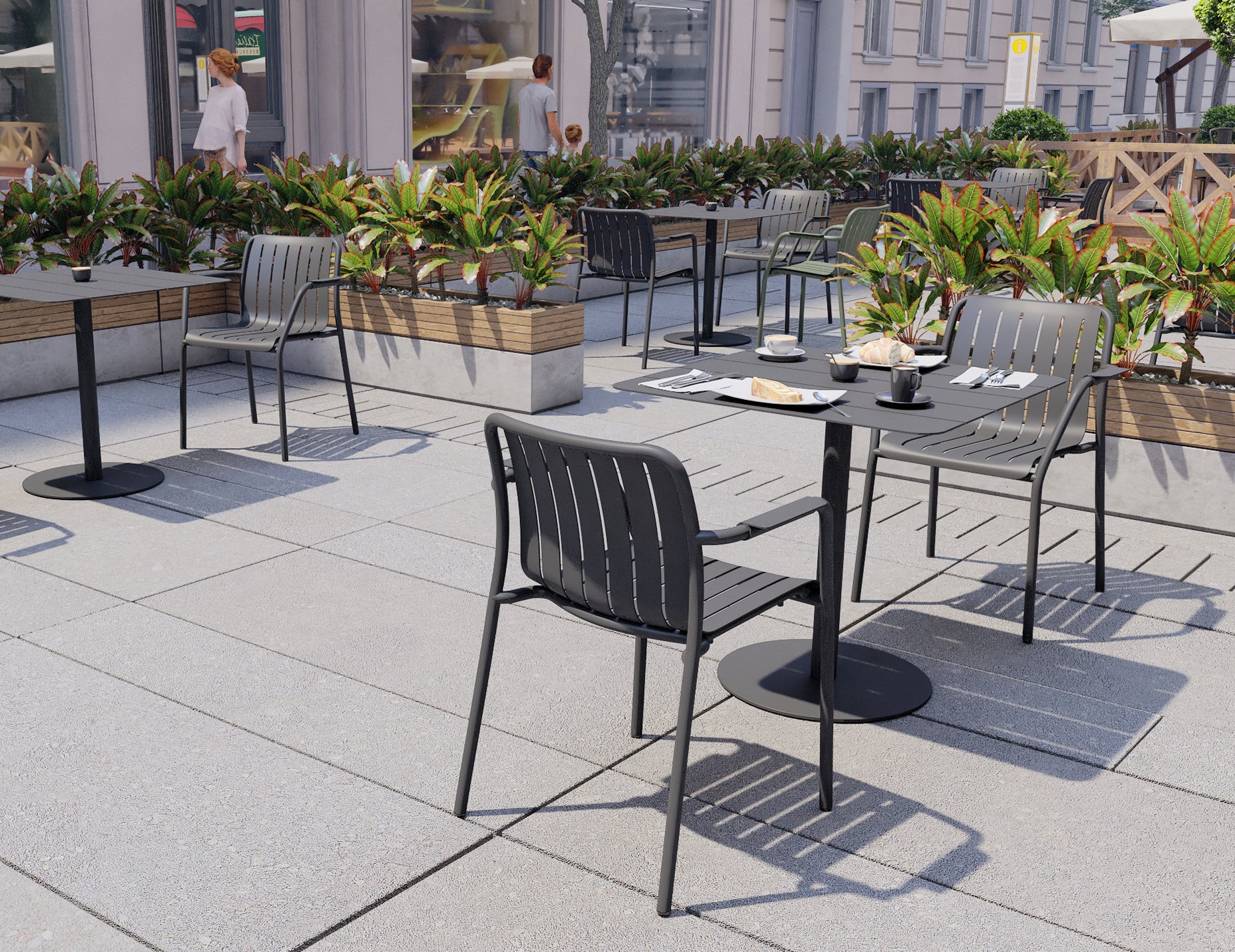 Roku Dining Armchair - Outdoor - Matt Charcoal