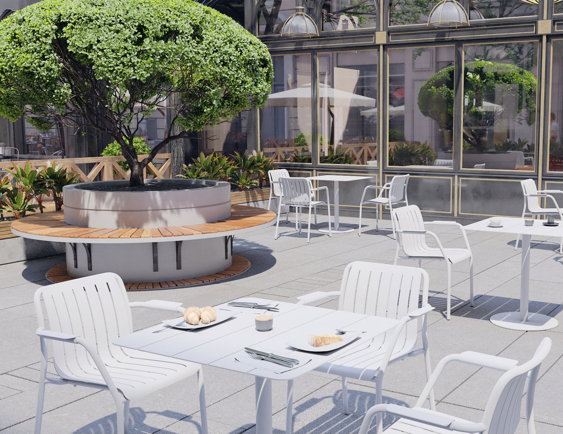 Roku Dining Armchair - Outdoor - Matte White