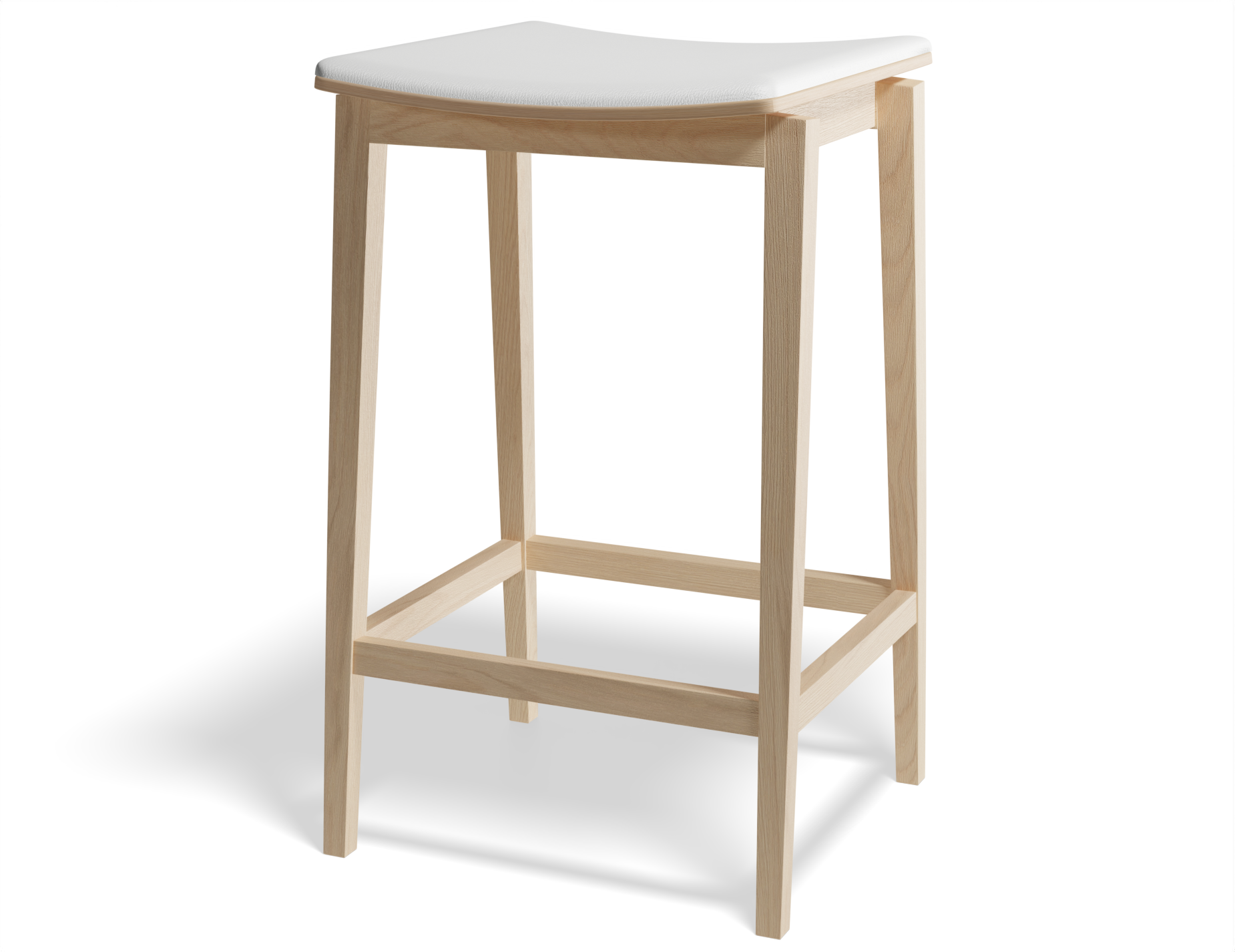 Stockholm Bar Stool - Natural Oak/White Pad