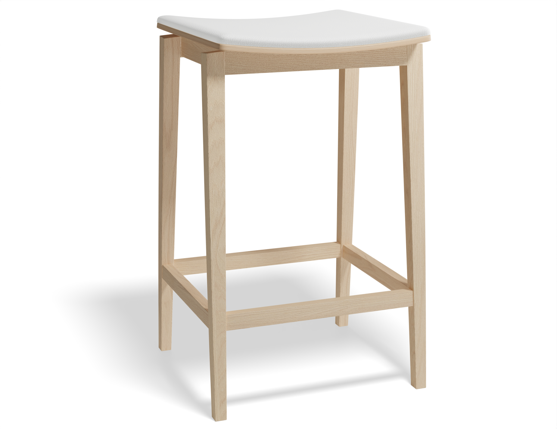 Stockholm Bar Stool - Natural Oak/White Pad