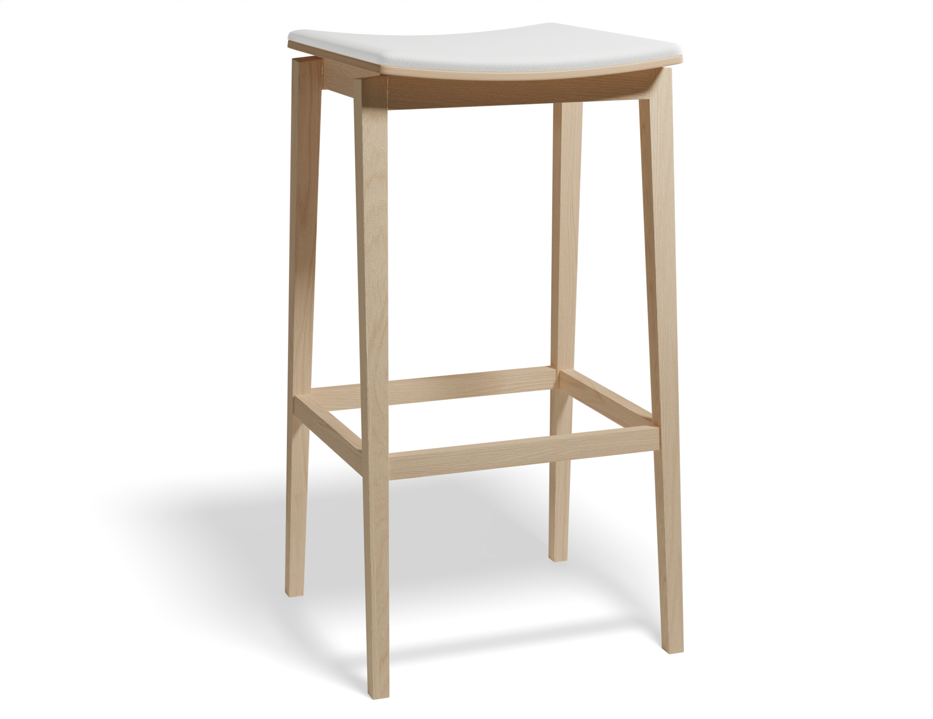 Stockholm Bar Stool - Natural Oak/White Pad