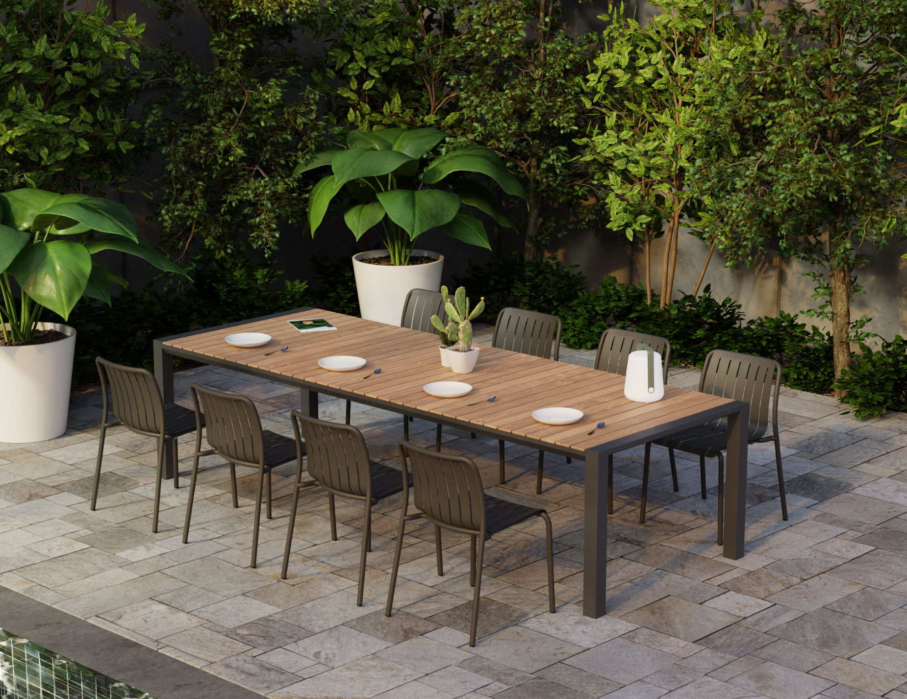 Roku Dining Chair - Outdoor - Matt Charcoal