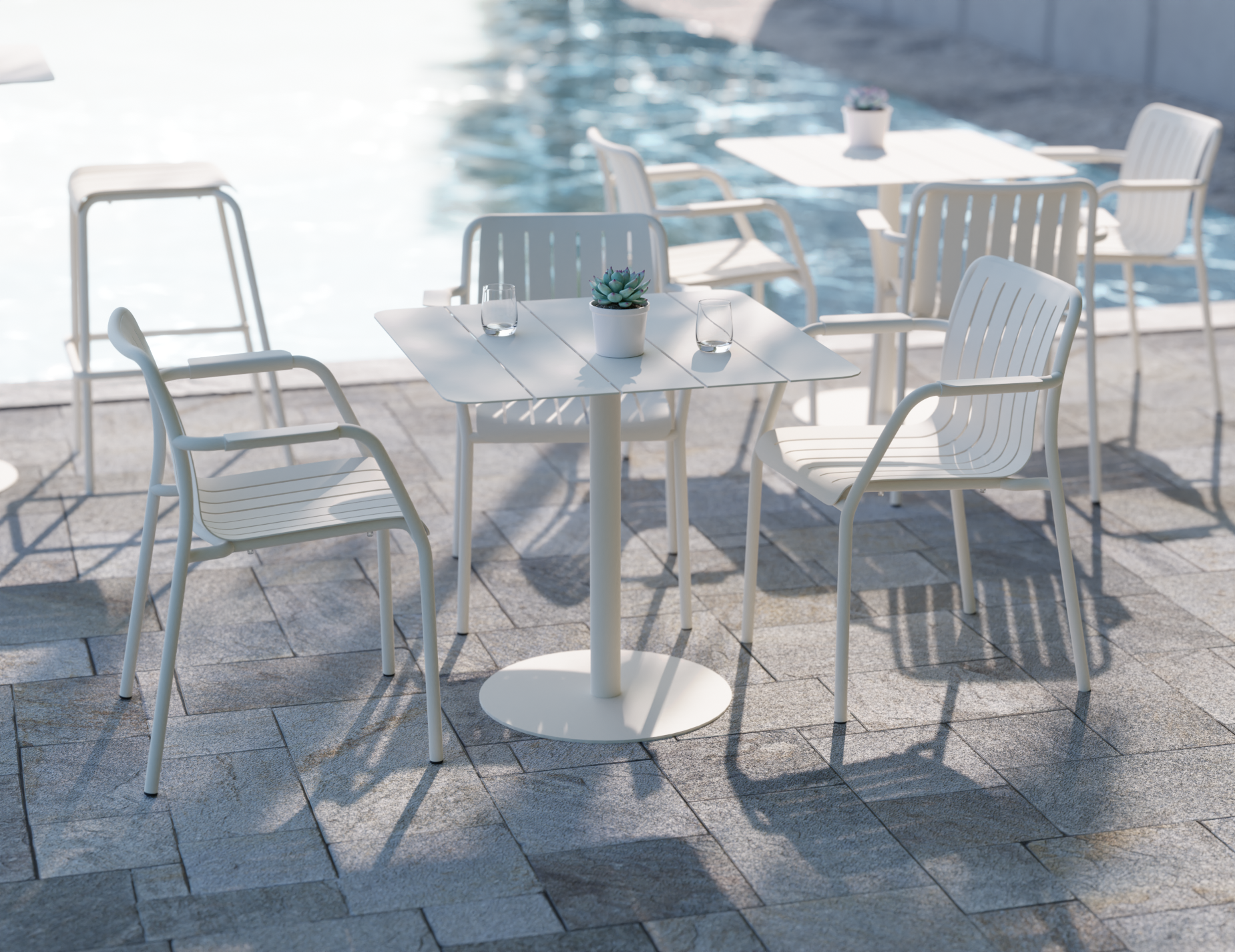 Roku Dining Armchair - Outdoor - Matte White