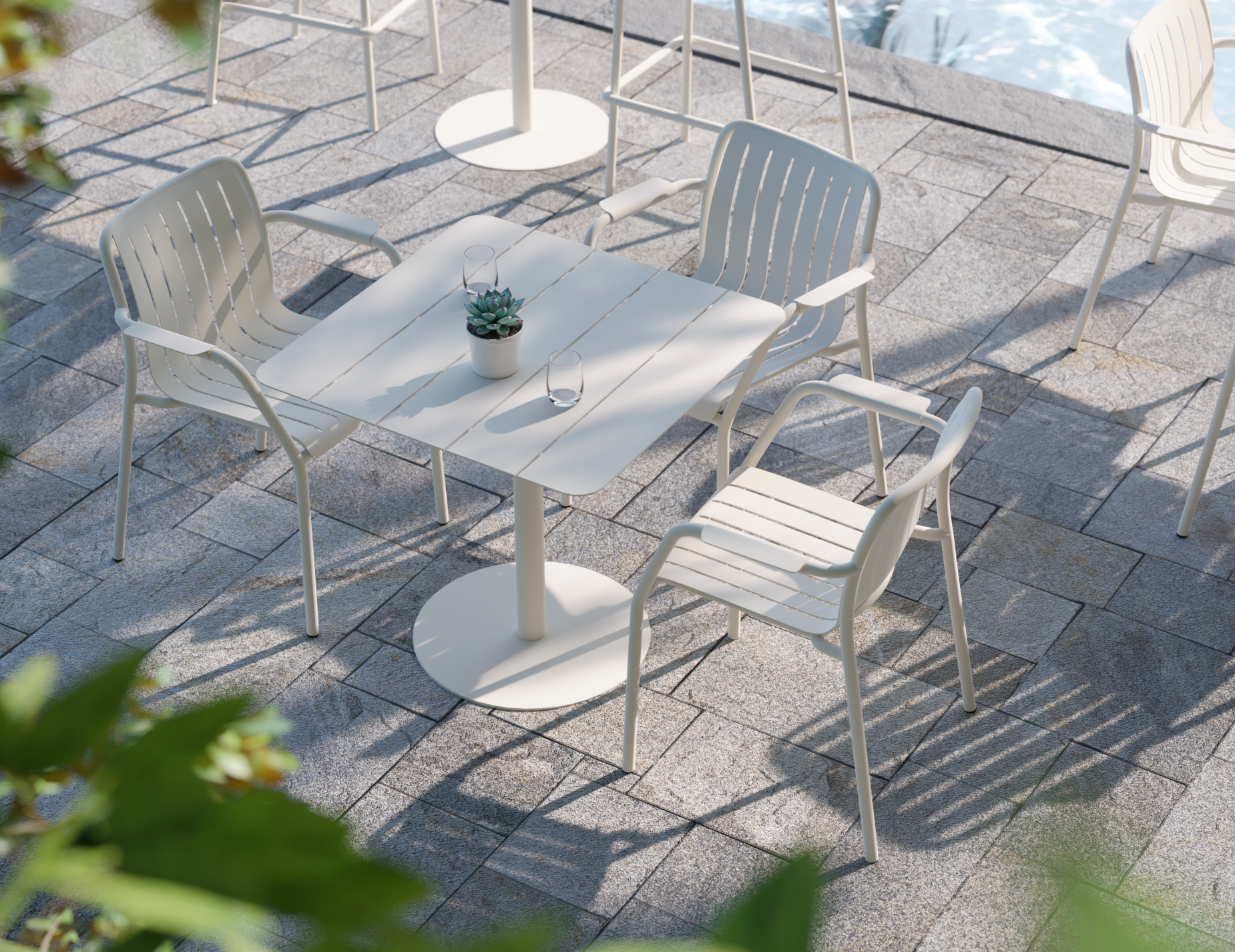 Roku Dining Armchair - Outdoor - Matte White