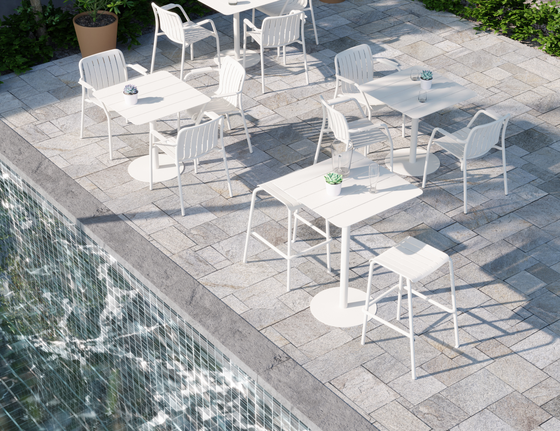 Roku Dining Armchair - Outdoor - Matte White