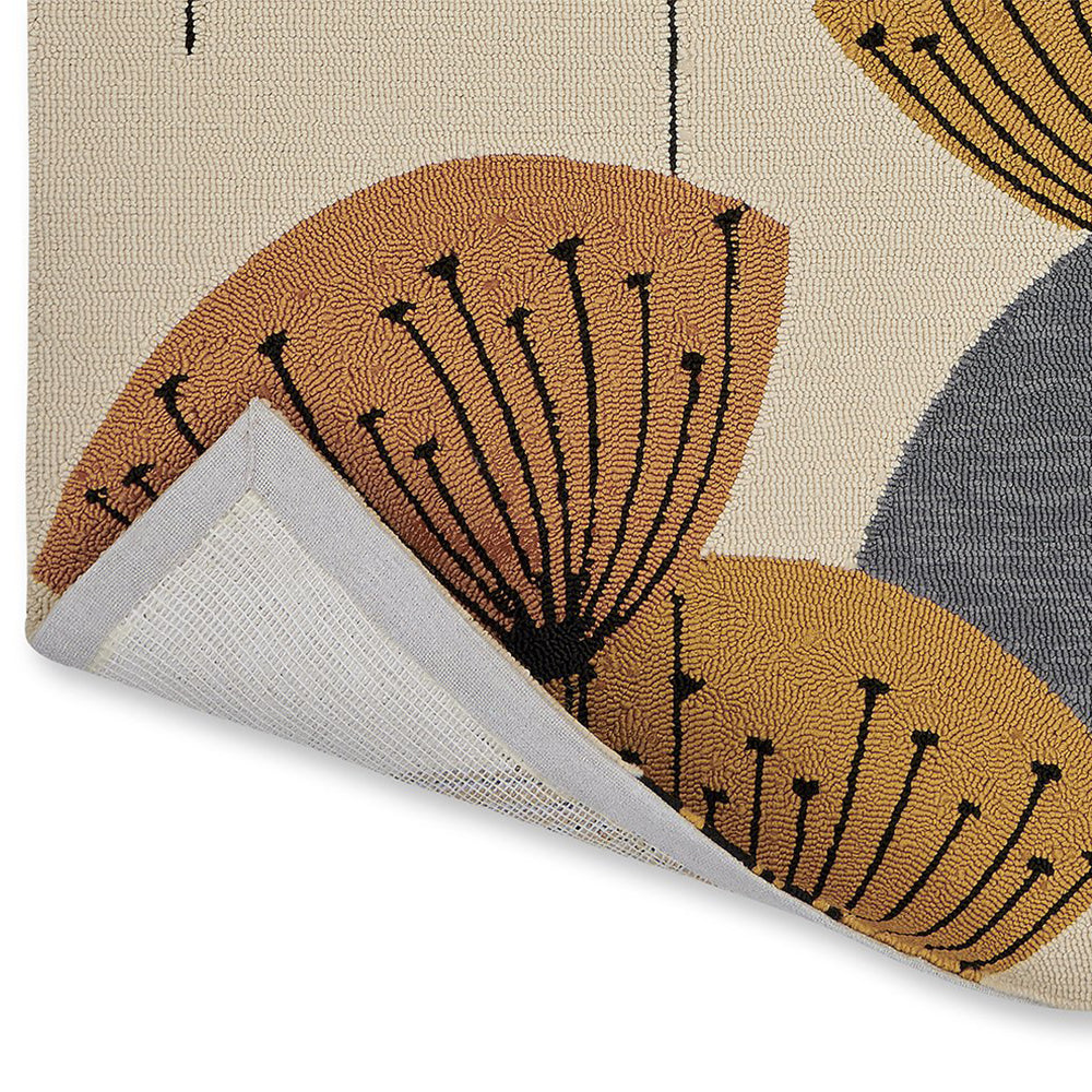 Dandelion Clocks Outdoor Rug (Ochre).