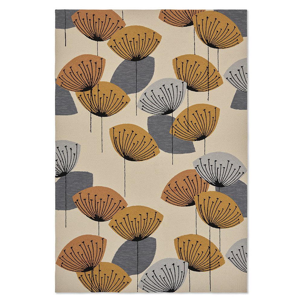 Dandelion Clocks Outdoor Rug (Ochre).