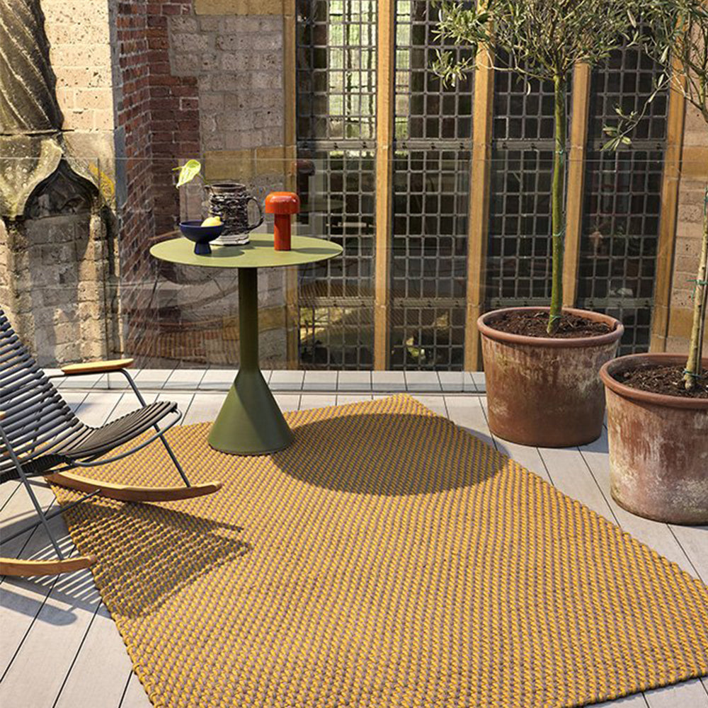 Lace Outdoor Rug (Mustard-Taupe).
