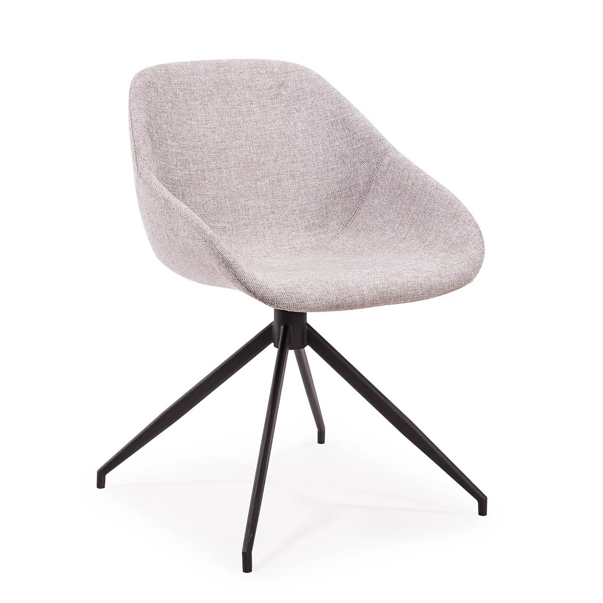 Lansel Swivel Dining Chair (Soft Grey Fabric).