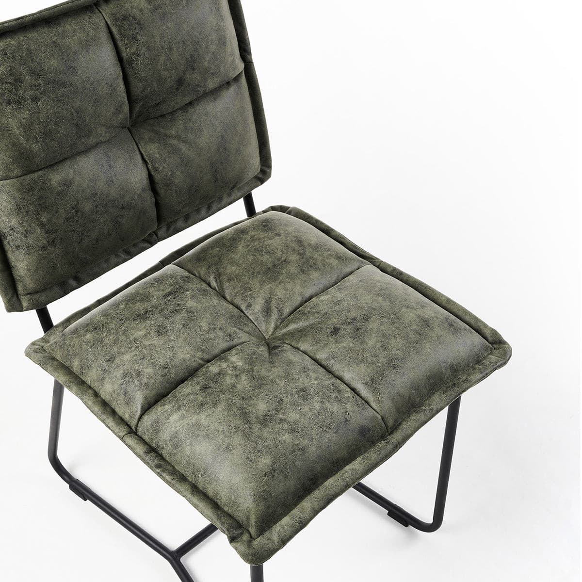 Cecil Dining Chair (Olive Green Leather).