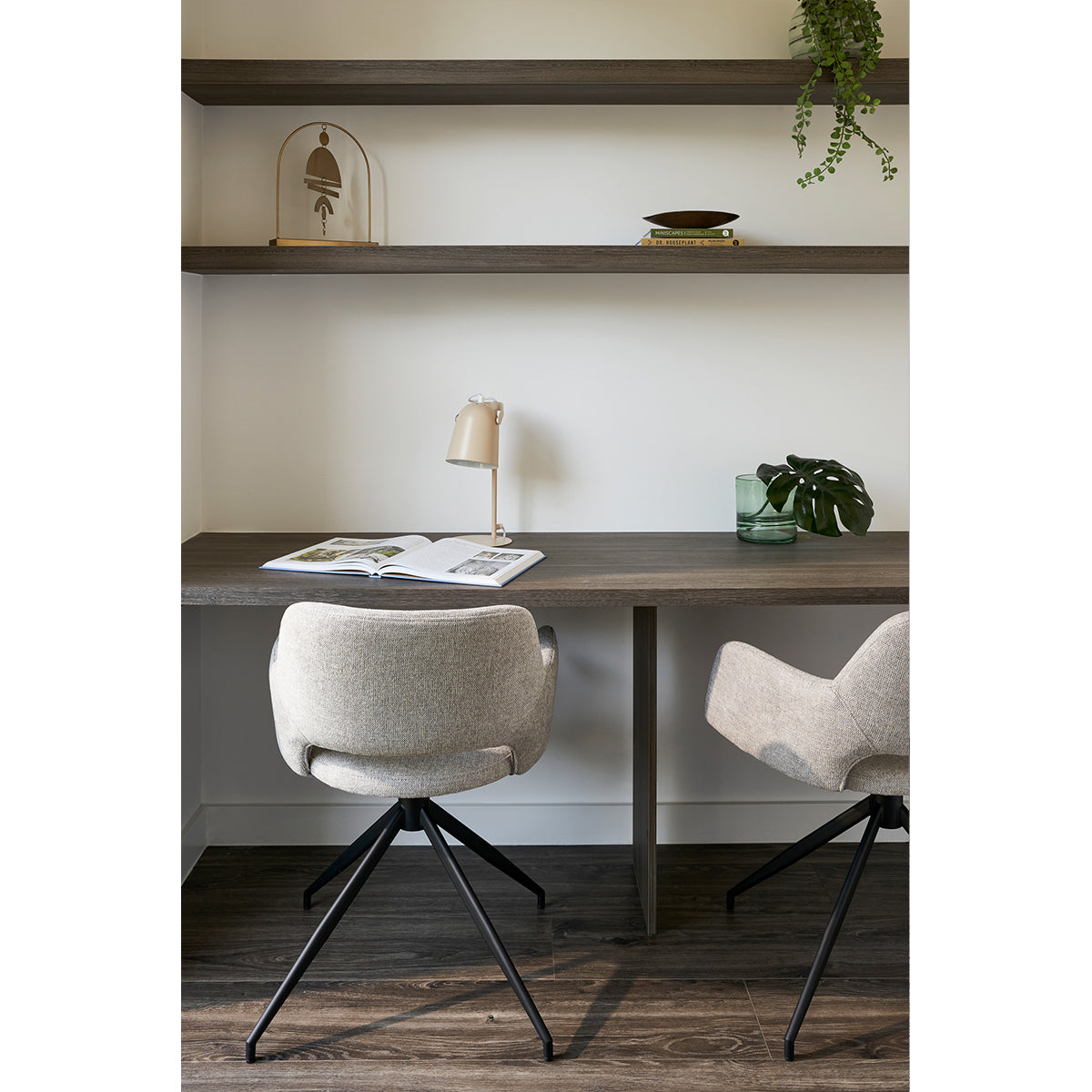 Timmy Swivel Dining Chair (Soft Grey Fabric).