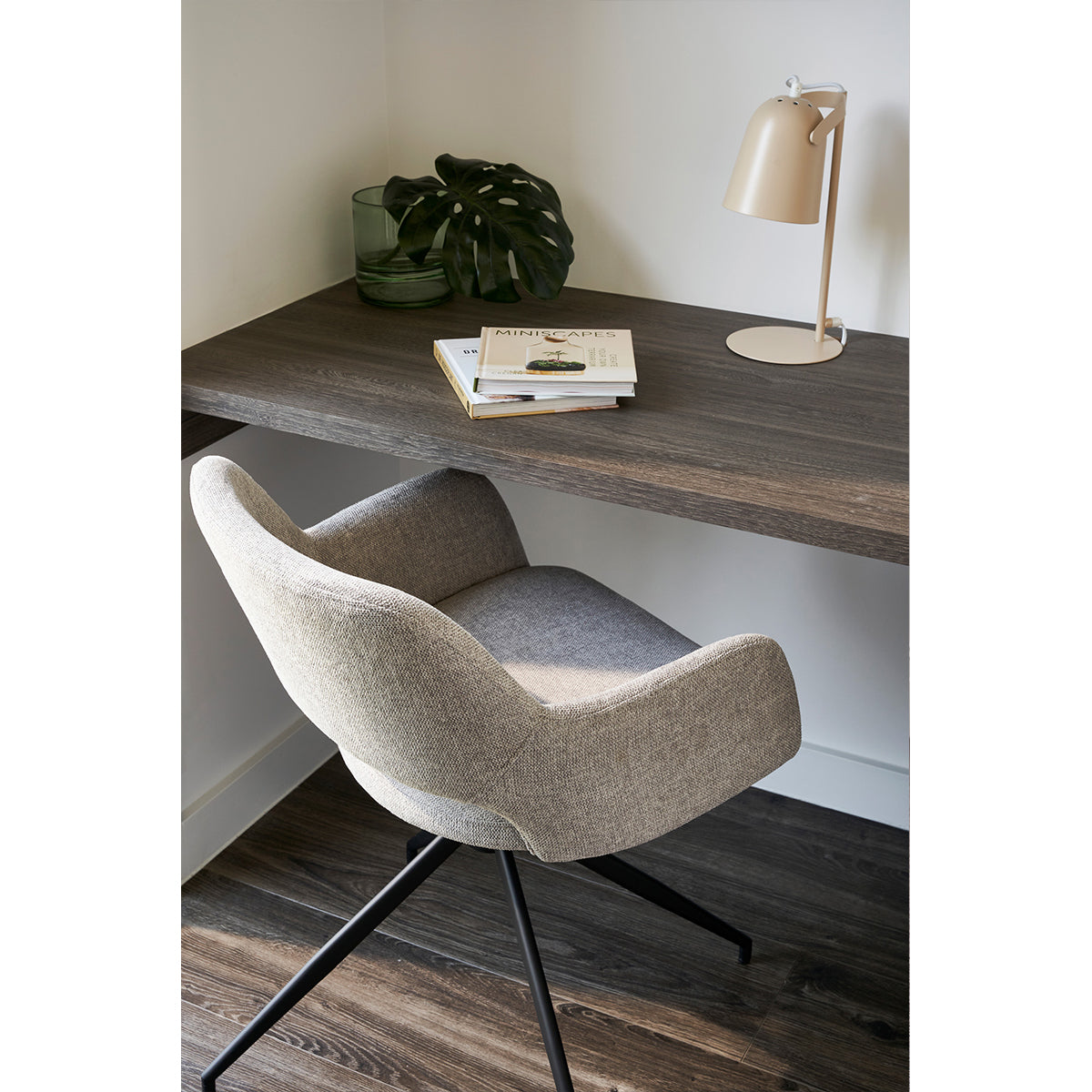 Timmy Swivel Dining Chair (Soft Grey Fabric).