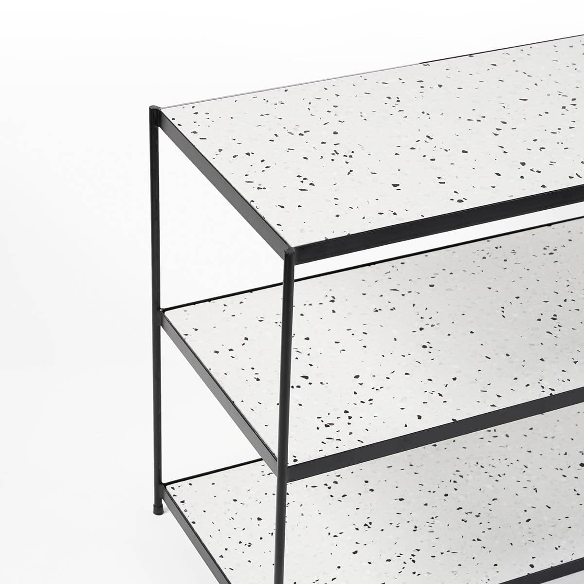 Luwin Console Table (Black/White Terrazzo).