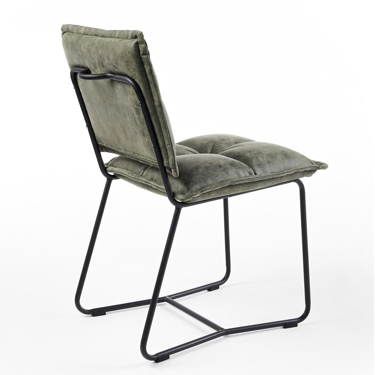Cecil Dining Chair (Olive Green Leather).