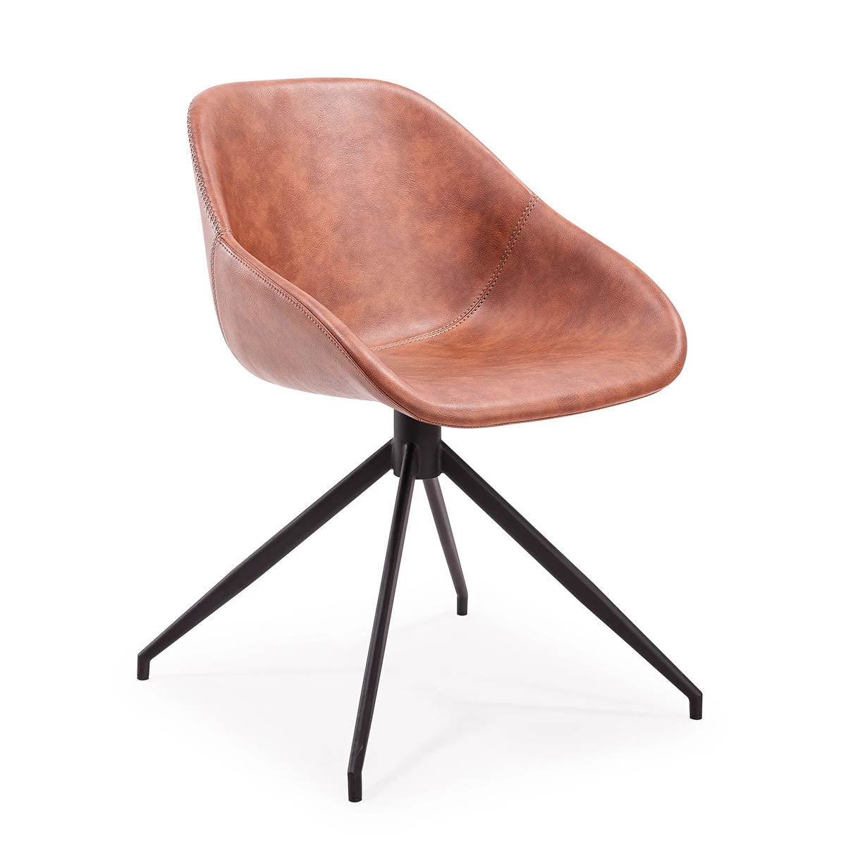 Lansel Swivel Dining Chair (Tan Leather).
