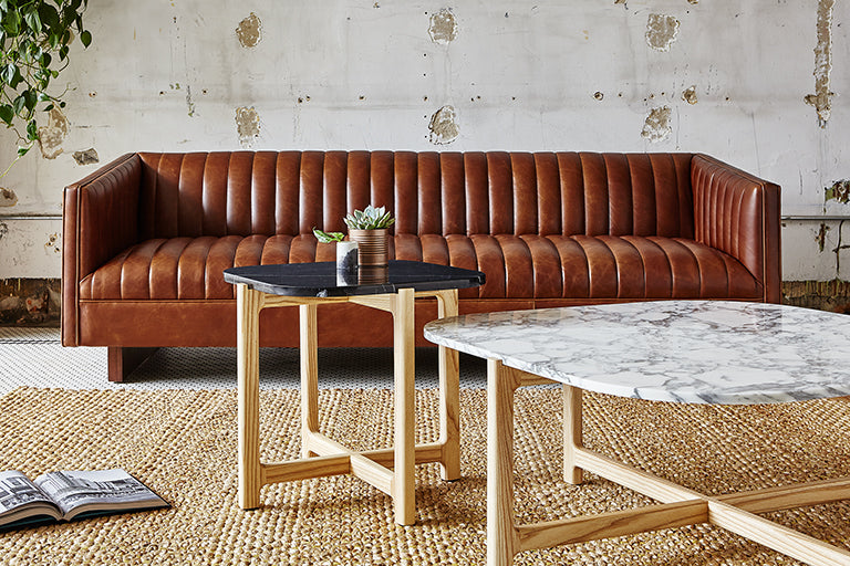 Wallace Sofa (Saddle Brown).