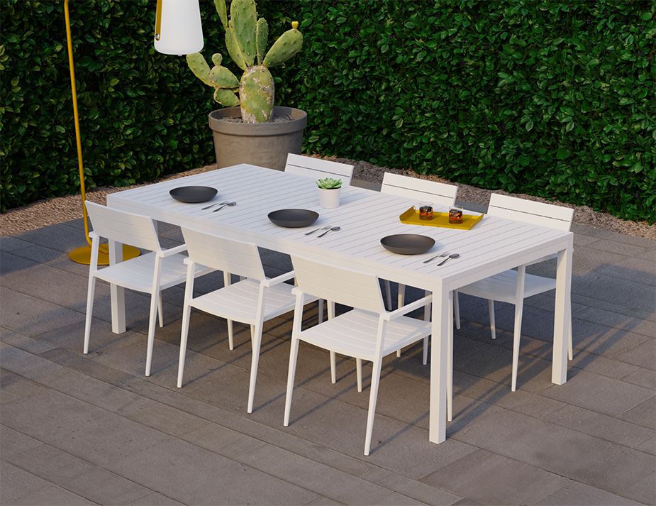Lago Outdoor Dining Table - 2.2m (White).