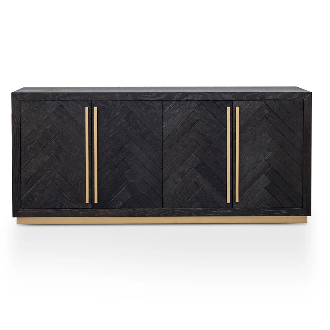 Wilma Wide Wooden Sideboard - Peppercorn and Brass