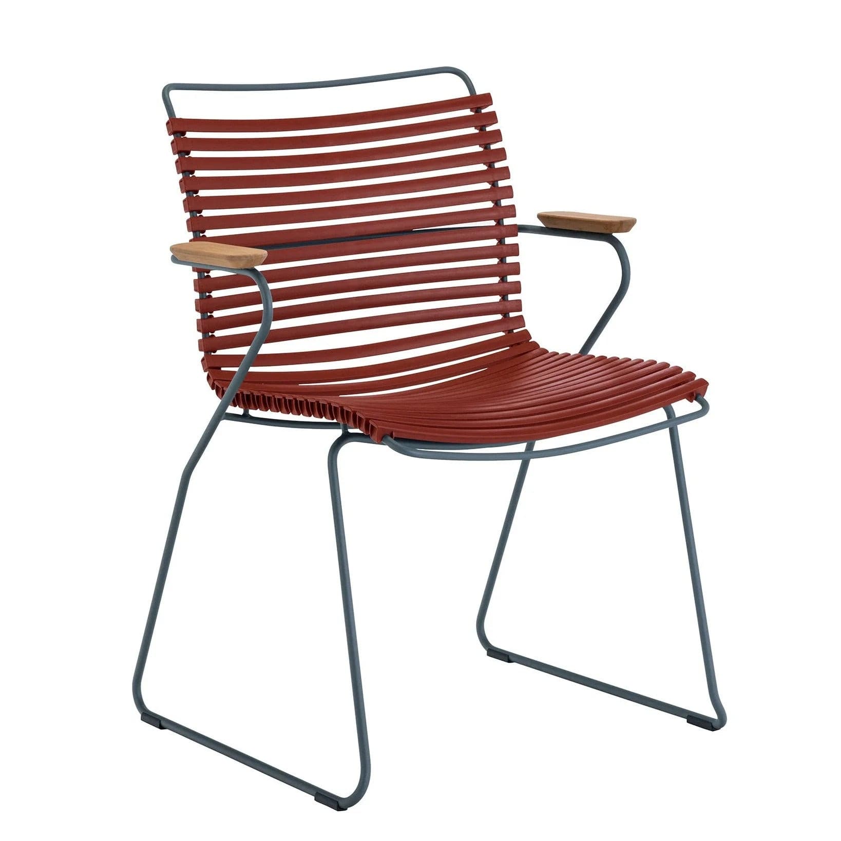 Click Outdoor Dining Chair With Armrest (Paprika).