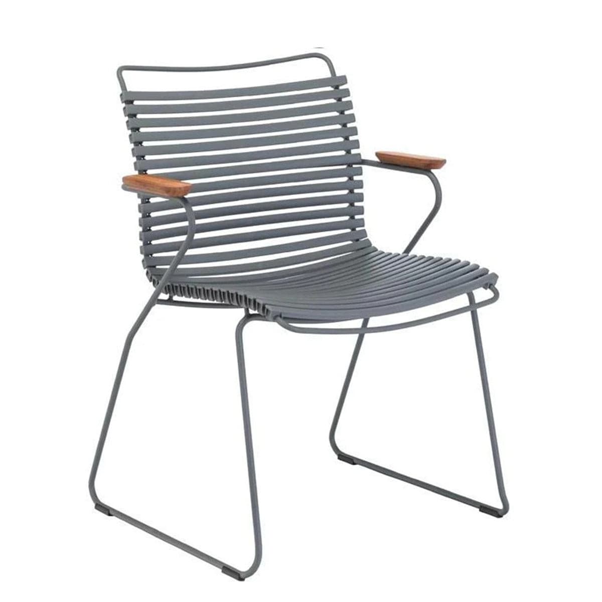 Click Outdoor Dining Chair With Armrest (Dark Grey).