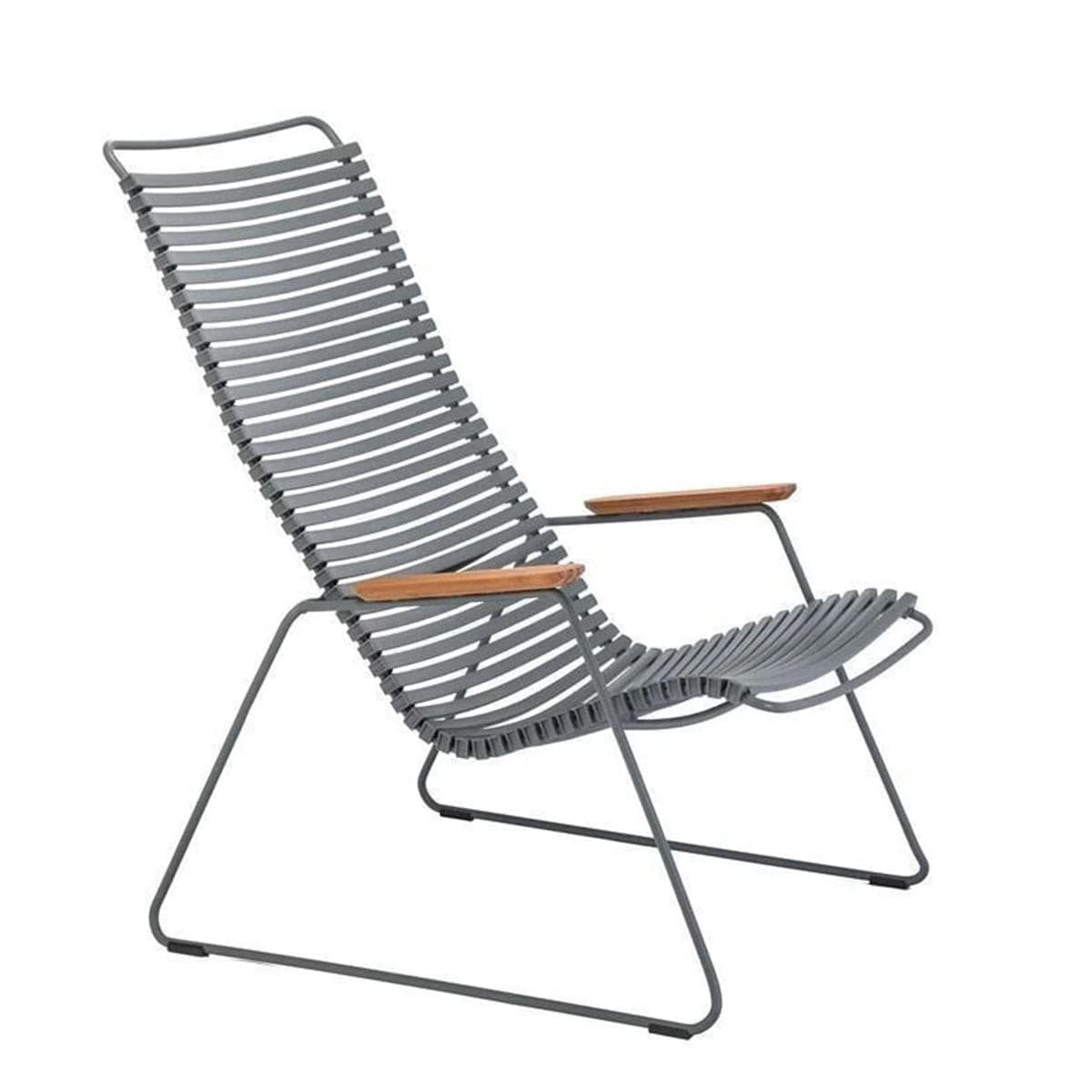 Click Outdoor Lounge Chair With Armrest (Dark Grey).