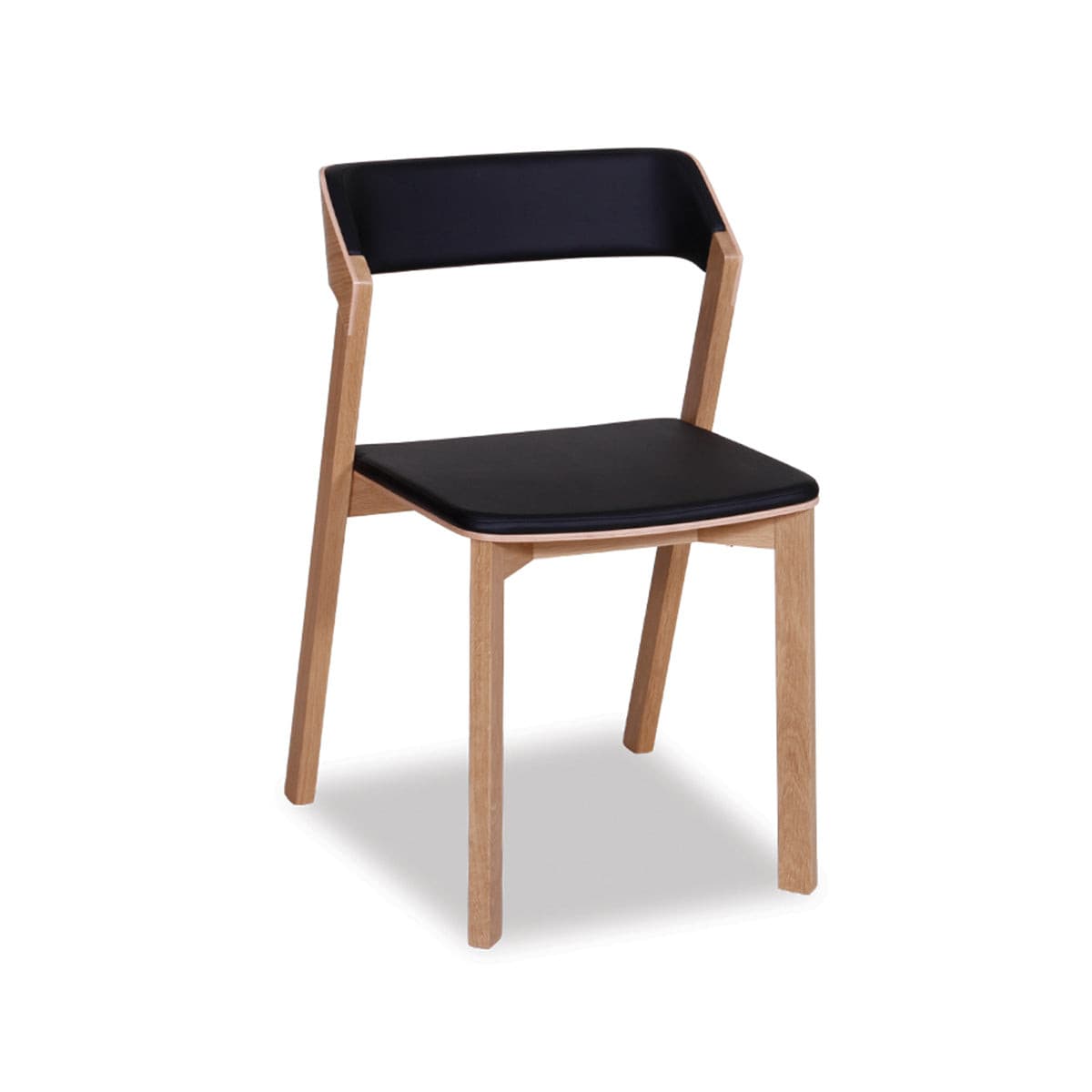 Merano Chair (Natural Oak/Black Pad).