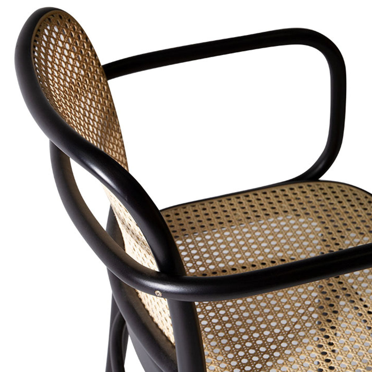 811 Hoffmann Armchair - Cane Seat/Cane Backrest (Black Stain).